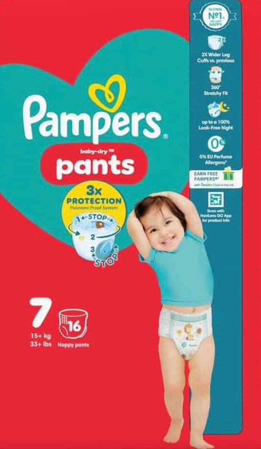 Pampers Baby-Dry Nappy Pants Size 7